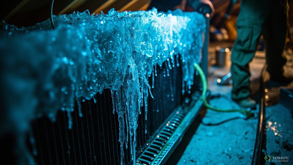 Iced Up Evaporator Coil in San Antonio TX 78204